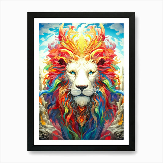 Colorful Lion Art Print Framed Wall Art Poster Canvas Print Picture