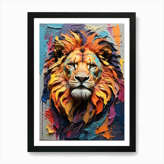 Abstract Lion Painting 1 Art Print Framed Wall Art Poster Canvas Print Picture