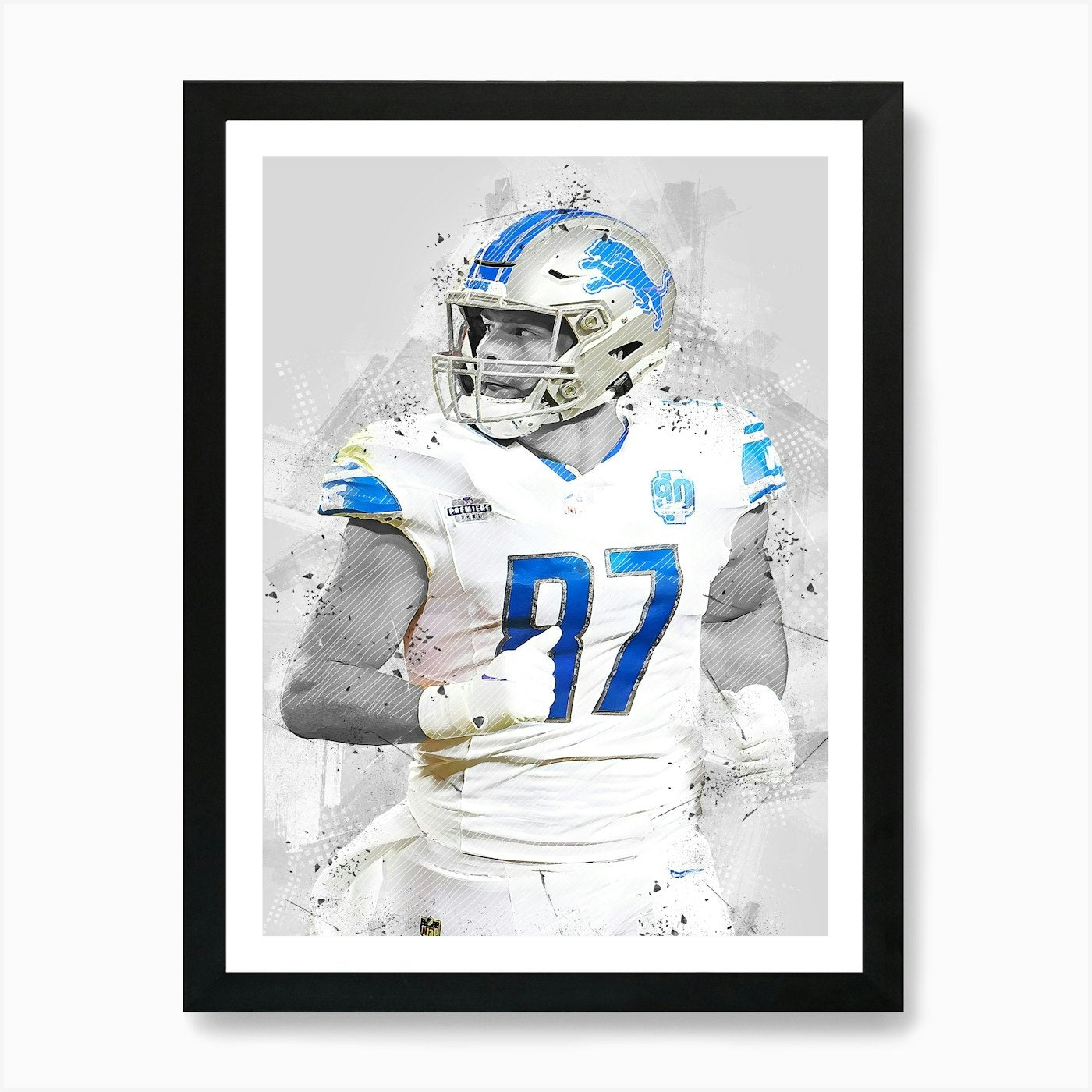 Sam Laporta Detroit Lions Art Print Framed Wall Art Poster Canvas Print Picture