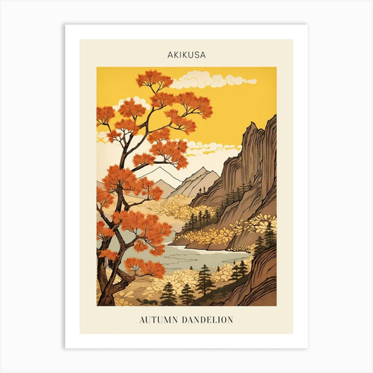 Akikusa Autumn Dandelion 3 Japanese Framed Wall Art Poster Canvas Print Picture