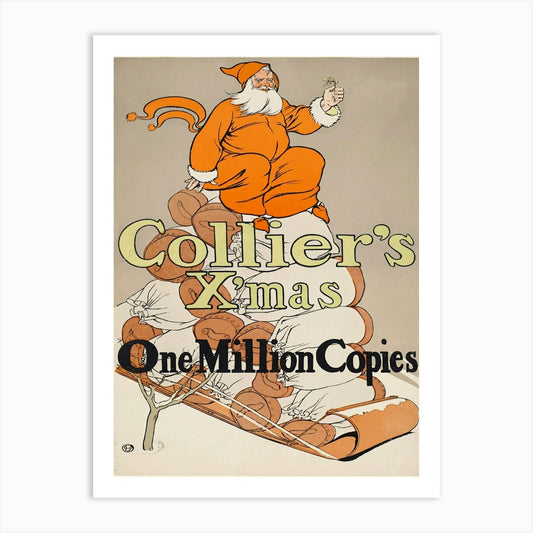 Collier's X Mas, One Million Copies Framed Wall Art Poster Canvas Print Picture