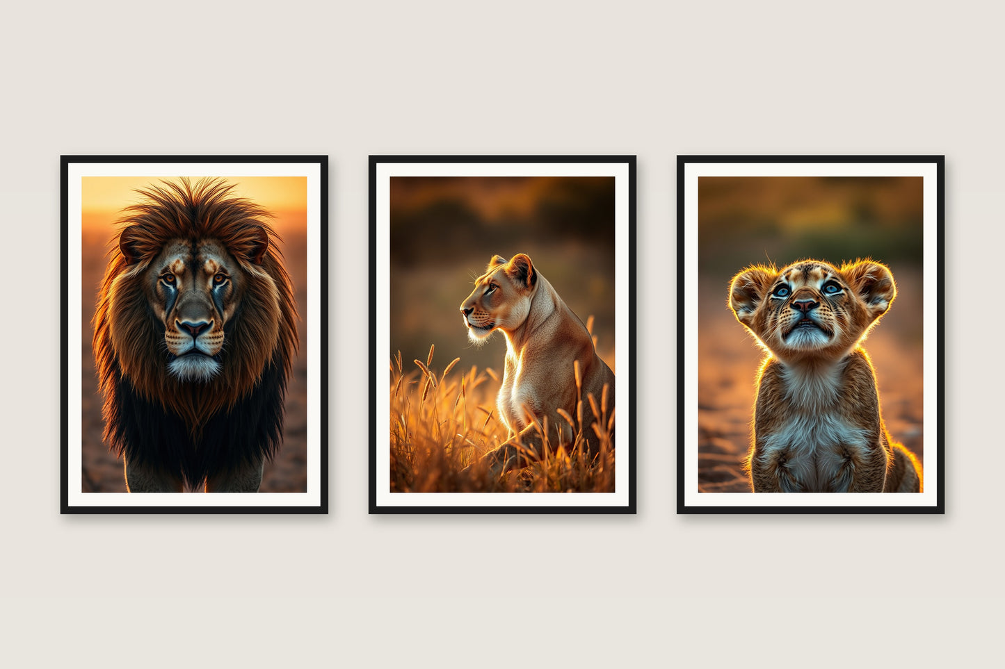 Golden Savanna — Gallery Trio
