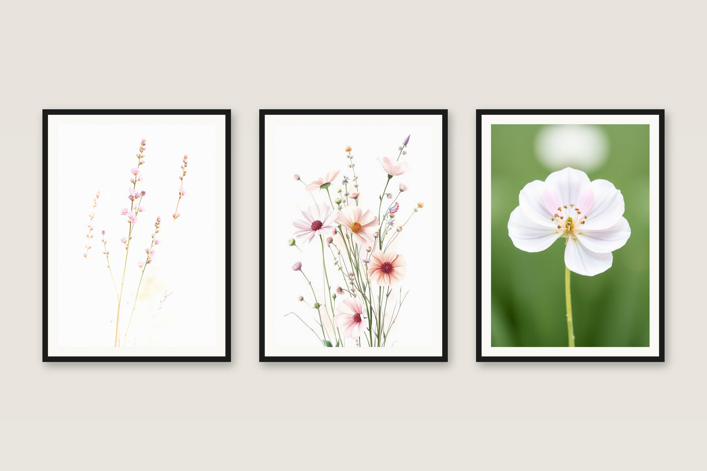 Watercolour Wildflowers — Gallery Trio