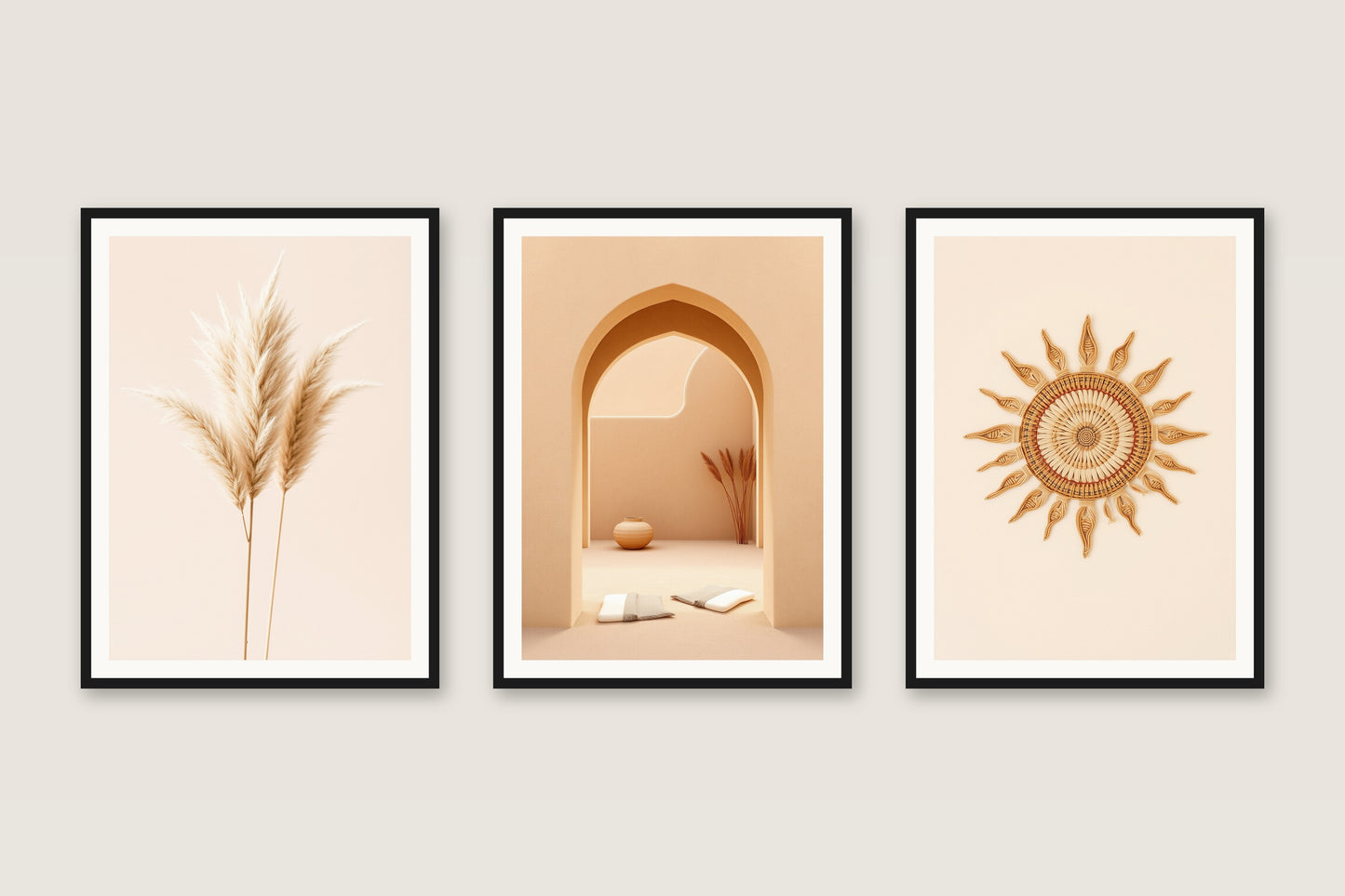 Boho Neutral — Gallery Trio