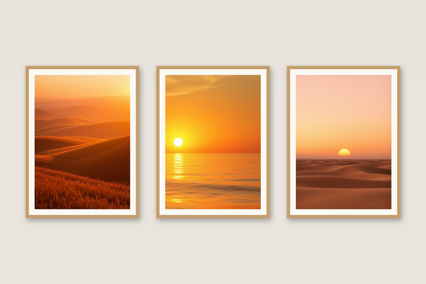 Golden Hour sunset gallery trio