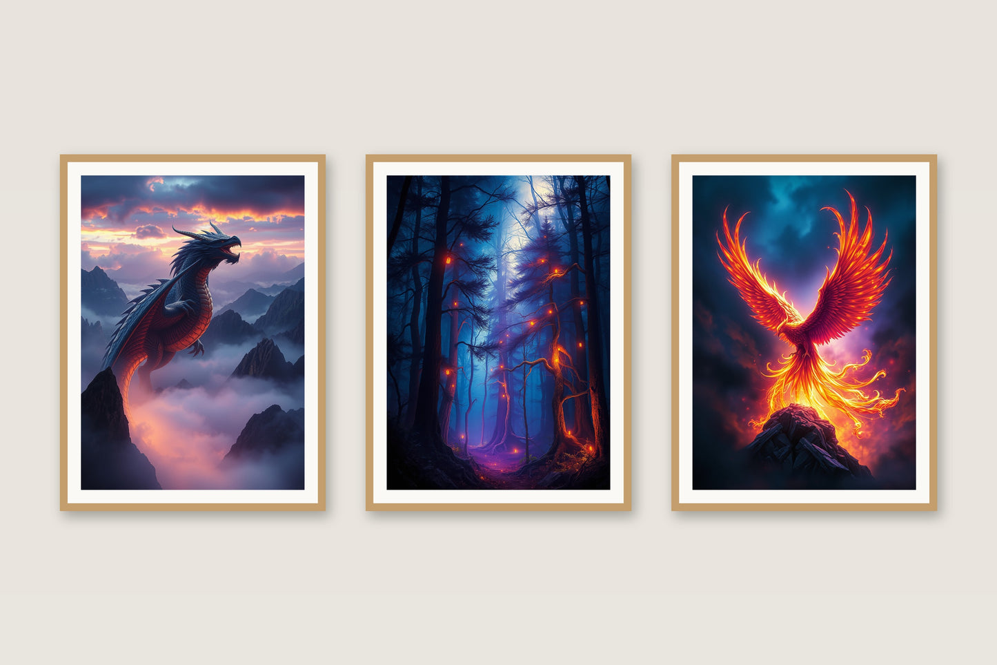 Realm of Myth fantasy gallery trio