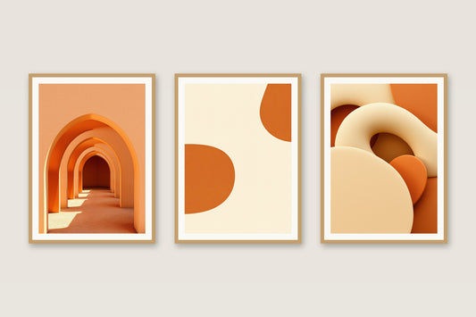 Terracotta Forms earthy gallery trio
