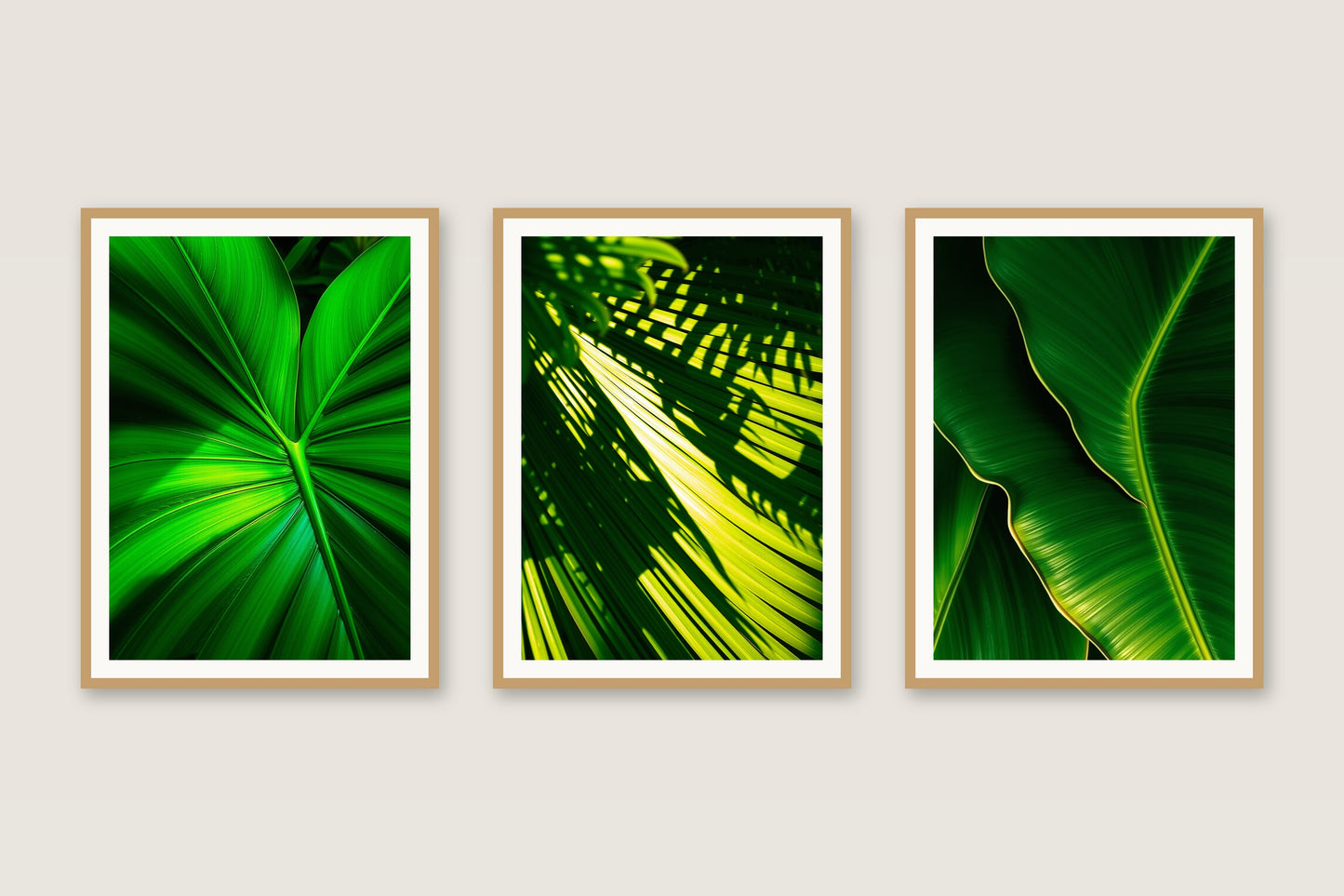 Jungle Green tropical gallery trio