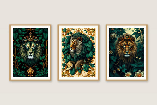 Royal Emerald lions gallery trio