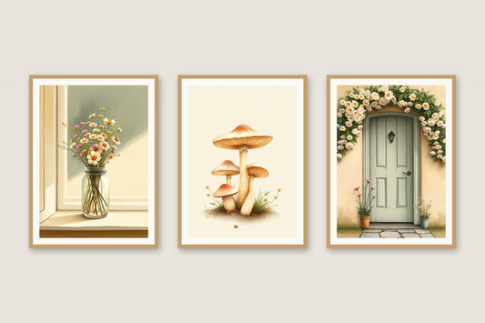 Cottage Garden cottagecore gallery trio