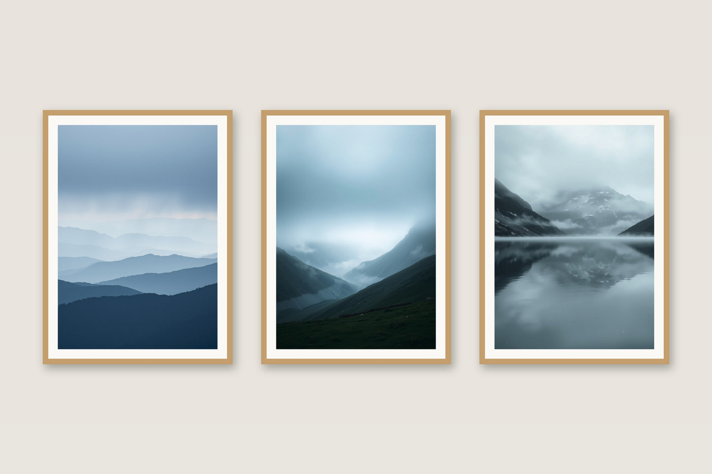 Misty Peaks landscape gallery trio