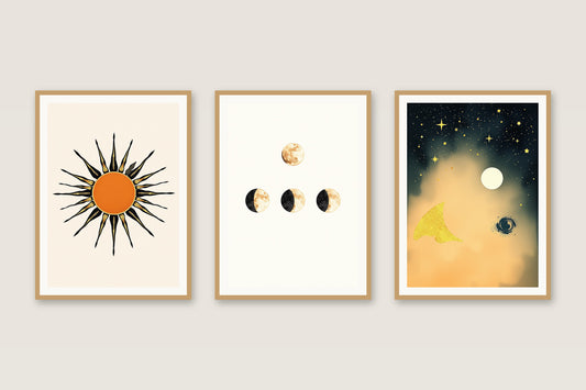 Celestial Boho celestial gallery trio