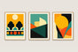 Bauhaus Modern geometric gallery trio
