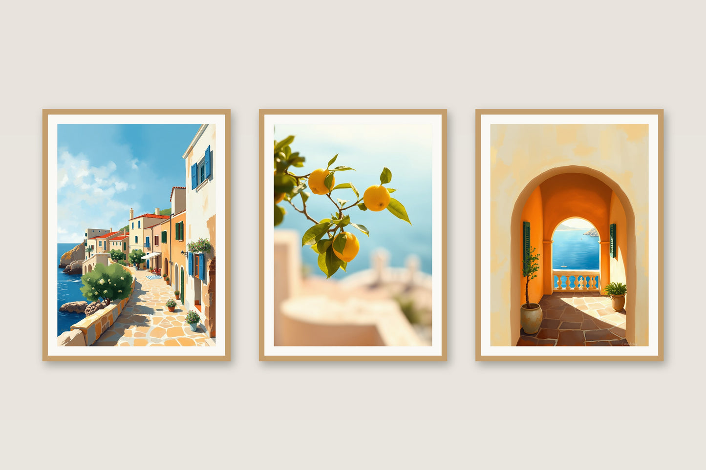 Mediterranean Light coastal gallery trio