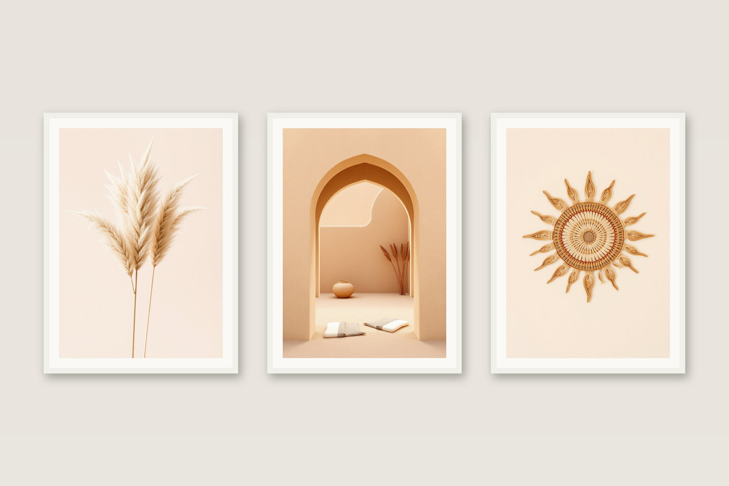 Boho Neutral — Gallery Trio