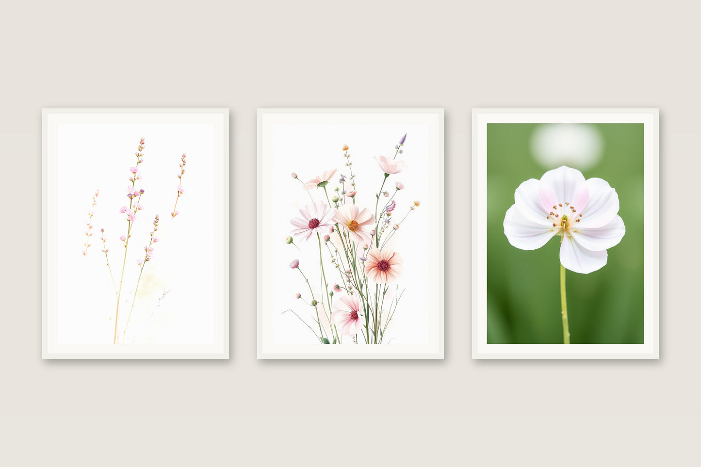 Watercolour Wildflowers — Gallery Trio